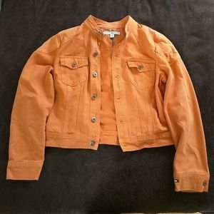 Orange denim jacket